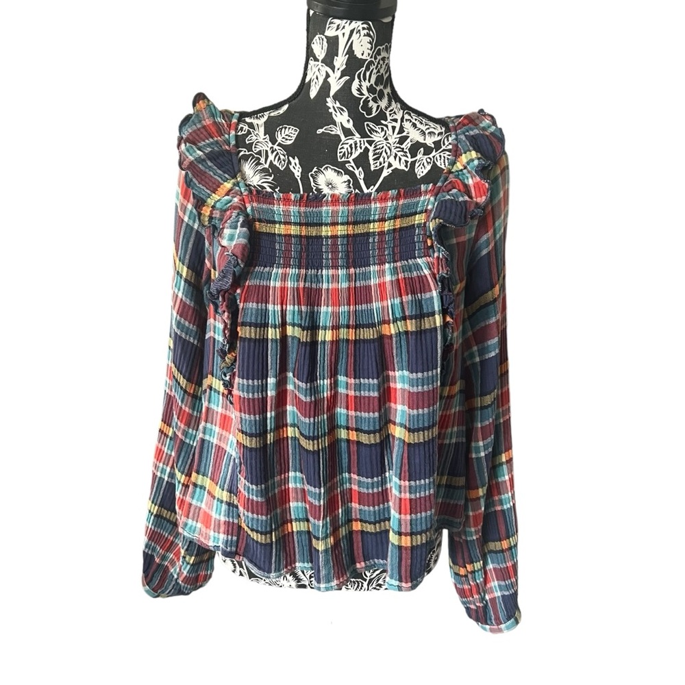 We The Free Multicolor Plaid Blouse
